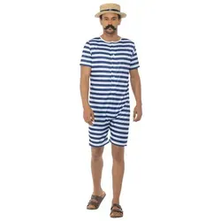 REDSUN Retro Ringel-Badeanzug weiss-blau S von REDSUN