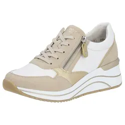 Damen Keilsneaker REMONTE in Beige, Gr. 39 - Sportliche Keilsneaker aus veganem Lederimitat mit 5 cm Absatzhöhe, ideal für Freizeit und Alltag. Bequemes Softfußbett und herausnehmbare Innensohle sorgen für besten Tragekomfort.