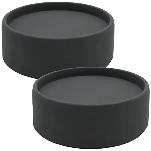 Dekovita 2er Set Kerzenhalter Ø11x4cm Beton-Optik Grau - Kerzenständer für Stumpenkerzen - Stein Untersetzer rund