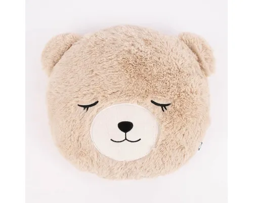 SCHÖNER LEBEN. Fellkissen Deko Kissen Bär Plüsch beige creme 27x27cm