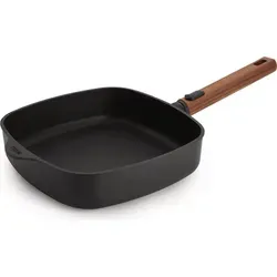 Woll Eco Logic QXR Viereckpfanne 24 x 24 cm - Induktiv - Pfanne mit abnehmbarem Holzstiel, PFAS-frei und Antihaft-Versiegelung, ideal für alle Herdarten. Handgemacht in Deutschland.