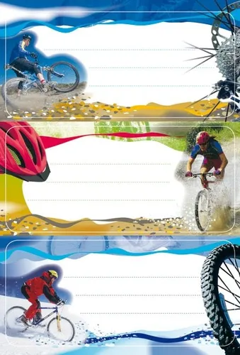HERMA SCHULETIKETT MOUNTAINBIKE BUCH-ETIKETTEN AUFKLEBER SCHULE ETIKETT