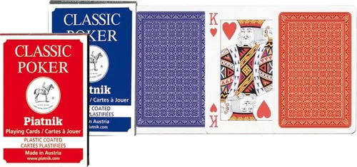 Piatnik – Classic 2 Index-Poker-Karten Rot/Blau