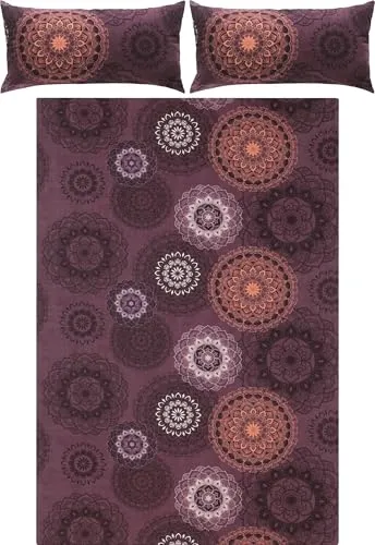 Erwin Müller Flanell Bettwäsche Garnitur - Mandala, mollig warm und temperaturregulierend - Bettwäsche-Sets mit fantasievollen Mandalas für ein gemütliches Ambiente. Kuschelig weich, atmungsaktiv und einfach zu beziehen dank Reißverschluss.