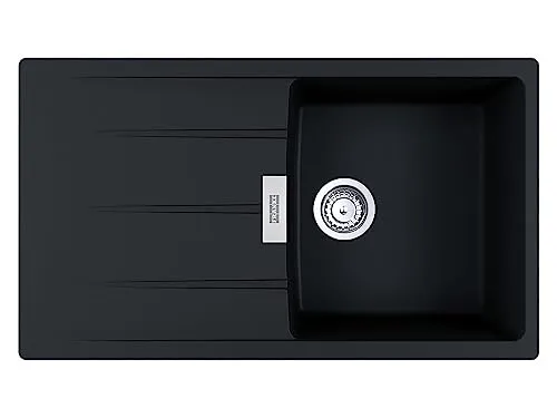 Franke Centro CNG 611-86 Onyx Granitspüle mit Exzenterbetätigung - Sanitäranlagen & Zubehör, hochwertige Granitspüle mit praktischer Abtropffläche für optimalen Komfort in der Küche.