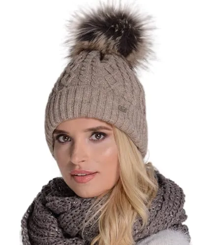 Alur Mütze Damen Beanie Wintermütze Strickmütze mit Bommel