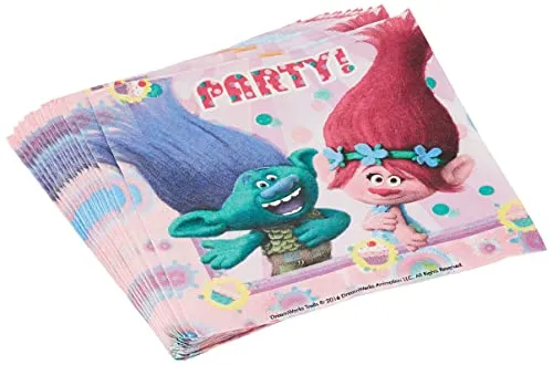 Dreamworks Trolls Servietten in lila von Qualatex
