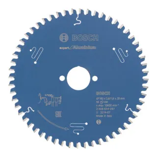 Bosch Accessories Expert for Aluminium Kreissägeblatt 180 x 30 mm - Sägeblatt für präzise Schnitte in Aluminium und Nichteisenmetalle. Mit einzigartigen Microteq-Zähnen für maximale Lebensdauer und Leistung, ideal für professionelle Anwendungen.