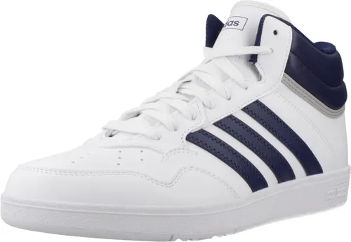 adidas Unisex Hoops 4.0 MID Shoes - FTWR White/Dark Blue/Grey Two, 46 2/3 EU - Herren-Sneaker mit regulärer Passform, atmungsaktivem Mesh-Futter und strapazierfähiger Gummiaußensohle für optimalen Komfort und Halt.