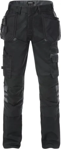 Fristads Fusion Handwerkerhose 2595 STFP - Schwarz/Grau, CORDURA-verstärkt - Arbeitshosen mit CORDURA-verstärkten Knietaschen, ideal für Handwerker. Geprüft nach EN 14404, geeignet für Industriewäsche und OEKO-TEX zertifiziert.