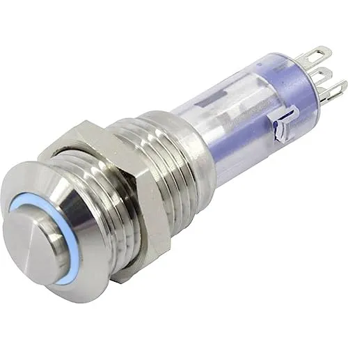 TRU COMPONENTS TC-6647576 LAS4GQH-11E/B/24V/S Drucktaster 48 V 2 A 1 x Aus/(Ein) tastend Blau 1 St.