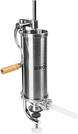 BROWIN® Manuell Wurstfüller aus Edelstahl 311007 | Wurstmaschine für Küche und Restaurants - Fleischwölfe für die Herstellung von Würsten, Cevapcici und Cannelloni – präzise Kontrolle und einfache Handhabung für individuelle Wurstkreationen.