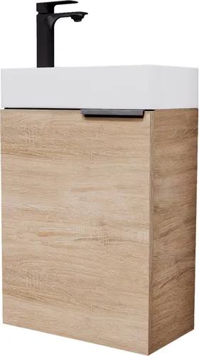 Planetmöbel Waschtisch mit Unterschrank 40 cm – modernes Badmöbel-Set - Kompakter Waschtisch mit Unterschrank, ideal für kleine Bäder oder Gäste-WCs. Inklusive eleganter Armatur und optimalem Stauraum für Pflegeprodukte. Soft-Close-Technik sorgt für leises Schließen. Einfache Montage für jeden Heimwerker.