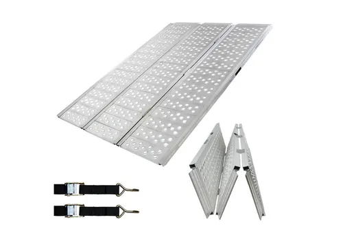 DREIBREIT by TRUTZHOLM Alu Auffahrrampe 215 cm – 3-fach klappbar - Transportgeräte & Rampen – Hochwertige Aluminiumrampe mit 1020 kg Tragkraft für sicheres Verladen von Motorrädern und Quads. Leicht, platzsparend und rutschfest für maximale Sicherheit.