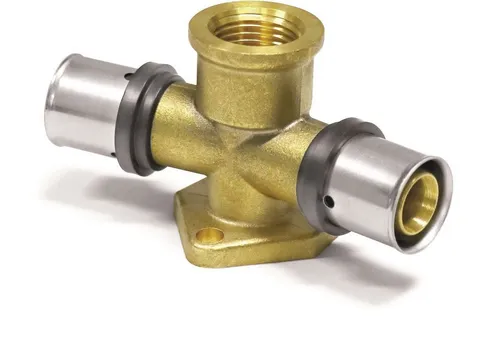 PipeTec Deutschland Pressfitting Pipetec Pressfitting Wandwinkel doppelt 16 x 1/2 Zoll IG x 16 mm