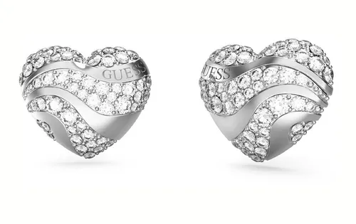 GUESS In My Heart Damen Ohrringe Ohrstecker Herz in silber von GUESS