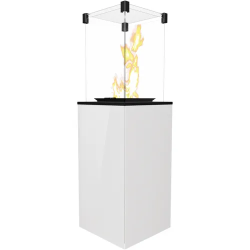 Outdoor Kamin Gartenkamin Tower Weiß ohne Fernbedienung in weiß von Kratki