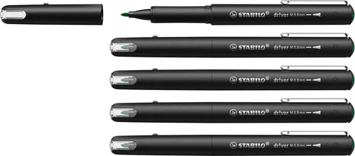 Premium-Filzschreiber - STABILO dr!ver - 5er Pack - grün Filzstift Stift M