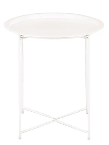 Amago home Beistelltisch Ø 47 H 51 2. Wahl Gartentisch Balkon Tisch Terassentisch Farbe weiß, Größe ohne Ablagefach