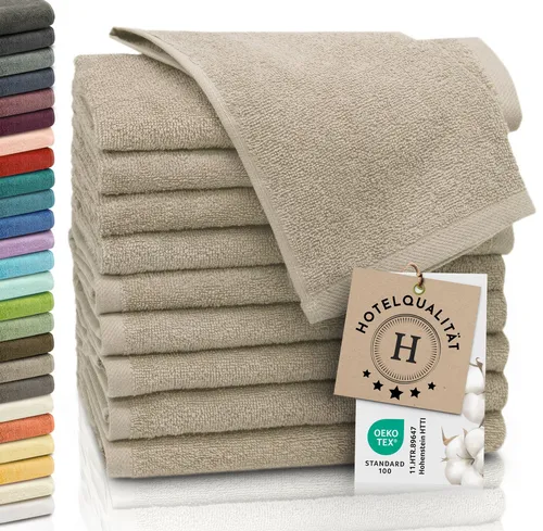 ZOLLNER Gästehandtücher (10-St), saugstark und pflegeleicht in braun von Zollner