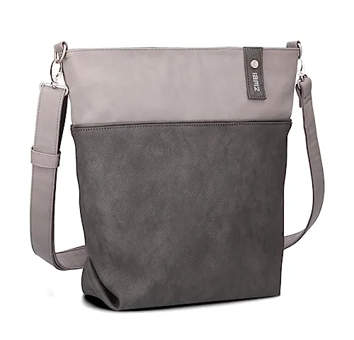 Zwei Damen Umhängetasche Jana J12 Crossbody Bag - Umhängetasche im Bicolor Design, wasserabweisend und pflegeleicht mit 9 Litern Volumen, ideal für DIN-A4-Dokumente und vielseitige Tragemöglichkeiten.