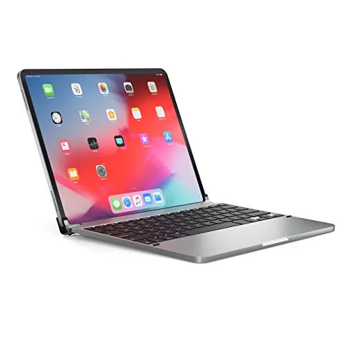 Produktbild BRYDGE 12.9 Pro, Hochwertige Bluetooth Tastatur aus Aluminium, deutsches Layout QWERTZ, für das iPad Pro 12.9 (2018 & 2020), inklusive magnetischem iPad Cover, silber