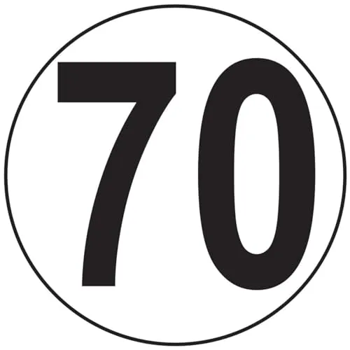 Aufkleber, selbstklebend, Motiv Macaron, Geschwindigkeitsbegrenzung, für Traktor, schwer, Geschwindigkeitsbegrenzung, LKW, 70 km/h, selbstklebend, 15 cm Durchmesser