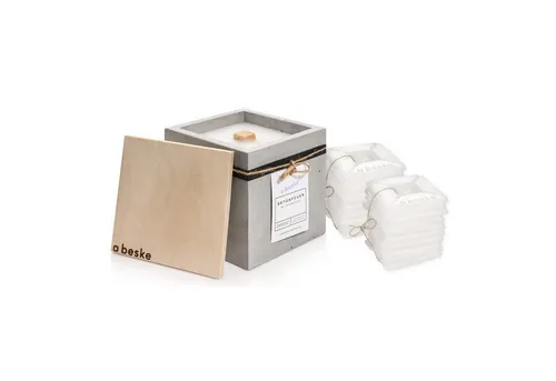 beske Outdoorkerze Betonfeuer® - Fuego mit Dauerdocht Kerzenfresser Tischfeuer (17x17x17), Wachsrecycling mit besonderem Ambiente und nachhaltigem Dauerdocht