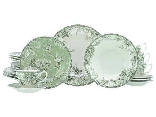 CreaTable Kombiservice 20-tlg. Adelaide Grün, Porzellan in grün von CreaTable