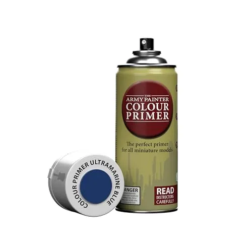 The Army Painter, Colour Primer Ultramarine Blue, 400 ml Grundierung Spray Blau - Acryllack Spray für Fantasy Modellbau Wargames Tabletop Figuren, Warhammer & Dnd Miniatures
