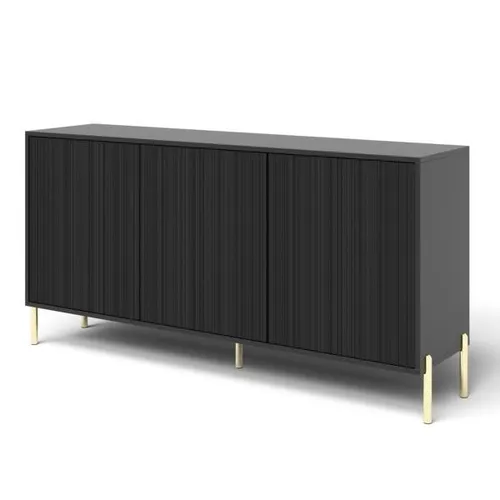 Stylisches Sideboard mit 3 Türen und 6 Fächern - Modernes Sideboard für Esszimmer und Wohnzimmer, bietet großzügigen Stauraum mit 6 Regalfächern und 3 Türen. Maße: 154 x 38 x 80 cm, aus robustem Holz und Metall gefertigt.