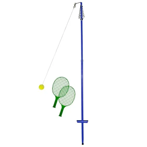 BEST SPORTING Twistball-Set in Blau - Circletennis für Garten & Freizeit - Das 5-teilige Set mit 2 Schlägern und Swingball sorgt für Spaß und Bewegung für die ganze Familie, egal ob im Garten oder im Park.