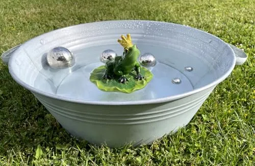 LB H&F Zinkwanne rund 40 cm – Vielseitige Gartendeko & Pflanztopf - Die runde Zinkwanne von Lilienburg ist ideal als Miniteich oder Pflanzschale. Mit einem Durchmesser von 40 cm und einer Höhe von 14 cm bringt sie Stil in jeden Garten, auf die Terrasse oder den Balkon.