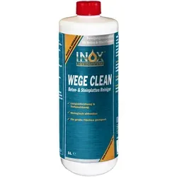 Inox Wege Clean Grünbelagentferner 1 L Steinreiniger stark Konzentriert, sparsamer Verbrauch, biologisch abbaubar