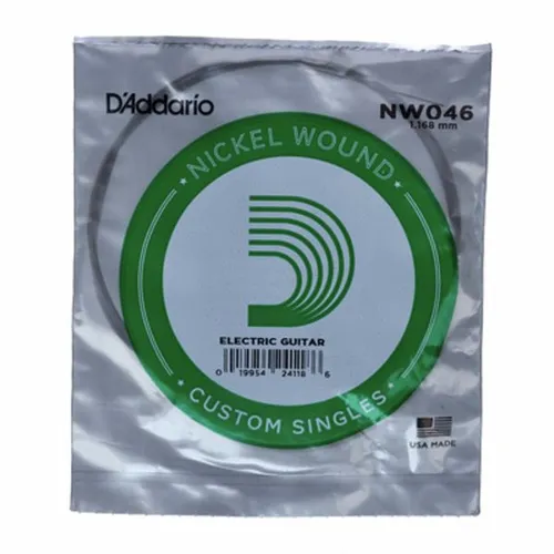 D Addario NW046 - Nickel-Einzelsaite für Elektrogitarren, hochwertige 0,046 Zoll Saitenstärke für optimalen Klang