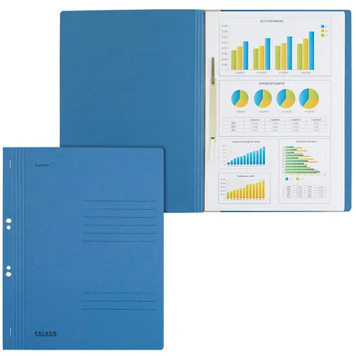 FALKEN Ösenhefter Karton blau DIN A4 - 50 Stück - Hochwertiger Ösenhefter aus Manila-Karton für DIN A4 Unterlagen. Praktisch, robust und ideal für die Organisation Ihrer Dokumente.