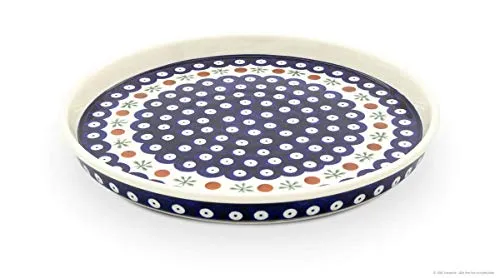 Bunzlauer Keramik Telller flach mit 2,5 cm Rand, Ø 24,5 cm, Dekor 41