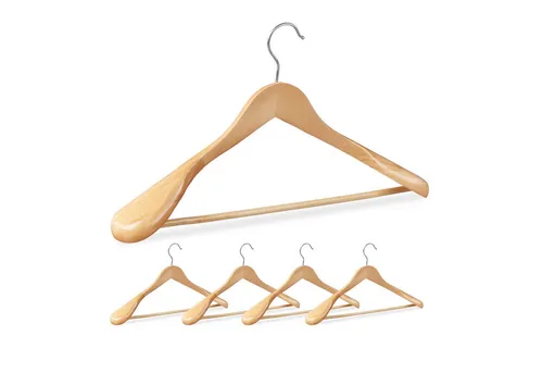 relaxdays Kleiderbügel Anzug Kleiderbügel 5er Set, (5er Set), natur