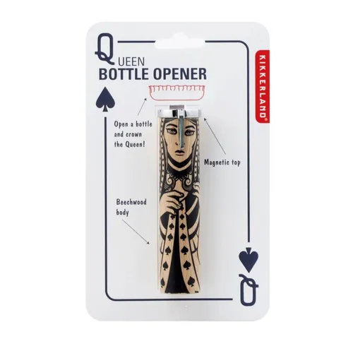 Kikkerland Flaschenöffner Kikkerland Flaschenöffner, Stahl, Holz, 11 x 3.5 x 16.7 cm