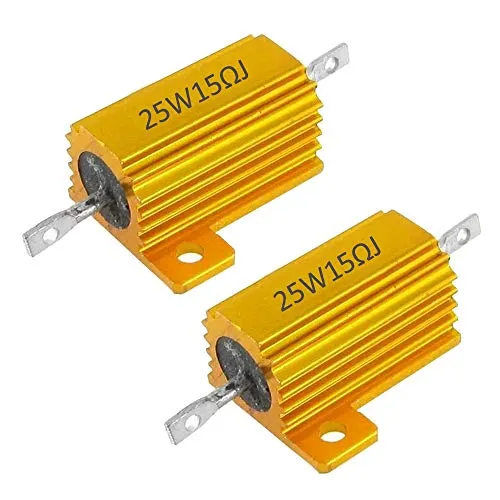 Mdurian 2 X 25W 15 Ohm 5% Aluminiumgehäuse Widerstand Lastwiderstände Gewindebohrer Wirewound Aluminium Gehäuse Drahtwiderstand Gold