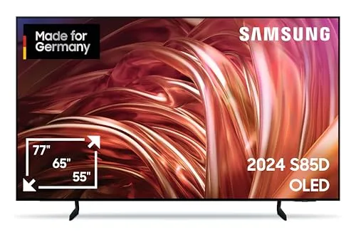 Samsung OLED GQ65S85D 4K Fernseher 65 Zoll - OLED HDR Fernseher mit Neural Quantum AI Gen2 Prozessor für atemberaubendes 4K AI Upscaling und beeindruckenden Dolby Atmos Surround-Sound – ideal für Filme und Gaming.