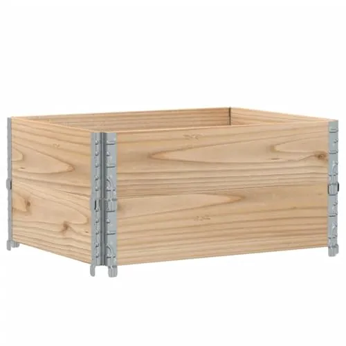 vidaXL Paletten-Aufsatzrahmen 2 Stk. 80x60 cm aus Kiefernholz - Gartenboxen: Robuster, stapelbarer Aufsatzrahmen aus massivem Kiefernholz, ideal für vielseitigen Einsatz und platzsparendes Falten bei Nichtgebrauch.