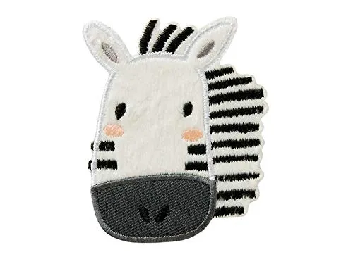 Mono-Quick Bügelbild Aufnäher Patch Applikation zum Aufbügeln Zoo Tiere Zebra 6,0 x 7,5 cm