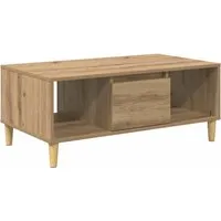 vidaXL Couchtisch Artisan-Eiche 90 x 50 cm – Modern und Praktisch - Eleganter Couchtisch aus Holzwerkstoff in Artisan-Eiche-Optik, ideal für Wohnzimmer. Mit praktischem Regal für Zeitschriften und Deko, stabil und pflegeleicht.