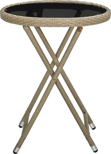 vidaXL Beistelltisch Beige 60 cm aus Poly Rattan von vidaXL