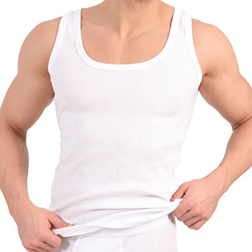 Celodoro Herren Unterhemd (5er Pack) Doppelripp Tanktop aus Baumwolle 9/3XL