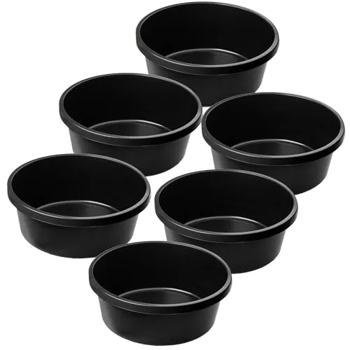 KADAX Mörtelwanne, Baueimer, Mörtelkübel mit Griffen, Mörteleimer aus Kunststoff, runder Eimer für Baustelle, Garten, Stabiler Wassereimer, Zementeimer, Putzeimer (6, 11 L)