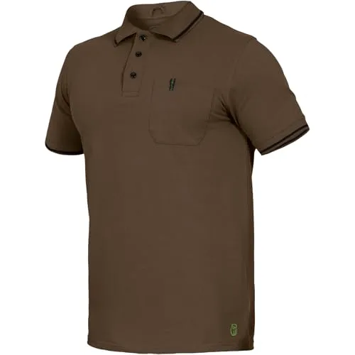 Leibwächter Polo-Shirt Herren Flex-Line – Haselnuss – Gr. 5XL – Poloshirt mit Brusttasche – Kurzarm Poloshirts mit 3 Knöpfen – 50% Baumwolle 50% Polyester – Sommer Arbeitsbekleidung für Herren