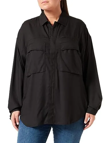 G-STAR RAW Damen Loose Pocket Hemd, Schwarz (dk Black D23819-D297-6484), L