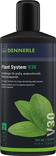 Dennerle Plant System V30, 500 ml - Volldünger für anspruchsvolle Pflanzenaquarien, hohe Reichweite und brillante Farben für prächtige Pflanzen